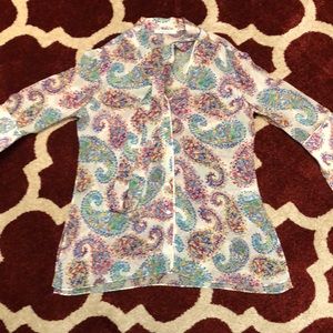 ROBERT GRAHAM women’s sheer blouse size M